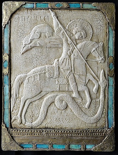 St George on frame w stones